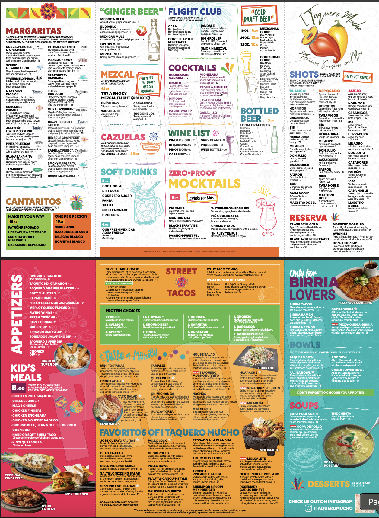 I Taquero Mucho Menu